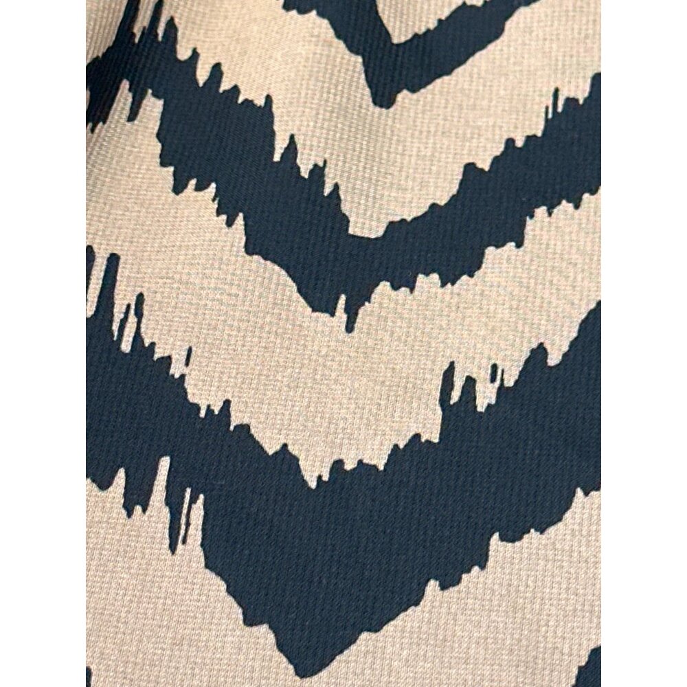 AB Studio Sheer Chevron Blouse Black Beige Long Sleeve Lightweight Bohemian Chic - Picture 13 of 13